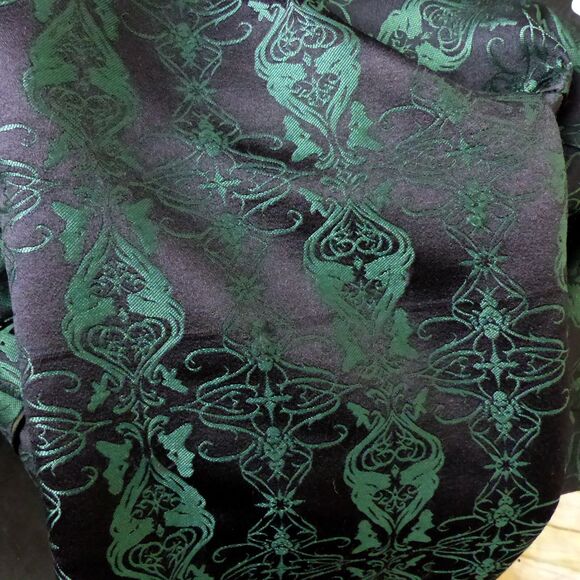 Y2K Lip Service Blacklist Jacket Men XL Black Green Brocade Jacquard Goth Rock - Picture 10 of 16